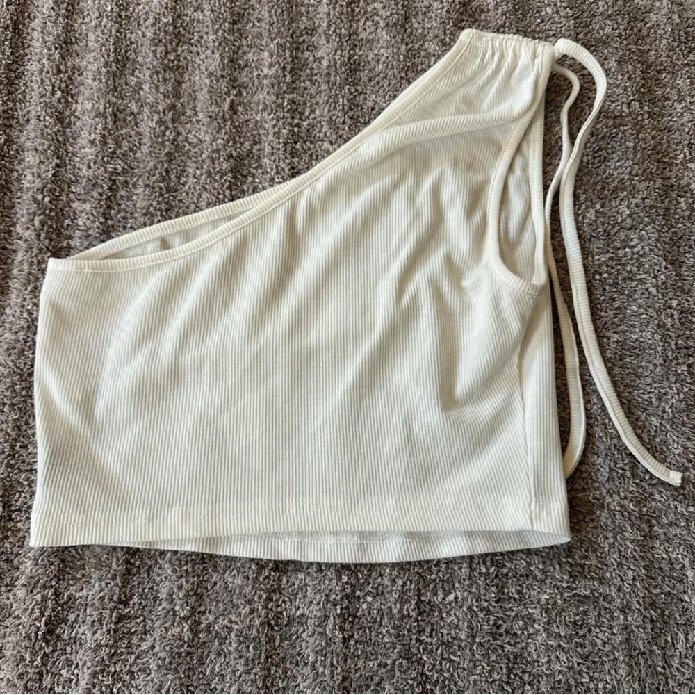 Elegant White One-Shoulder Crop Top